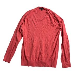 Banana Republic Mens Coral V Neck Long Sleeve Sweater Size L